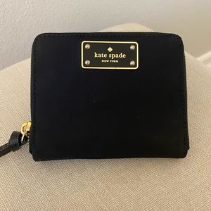 Kate Spade Wilson Black Nylon Zip Around Wallet